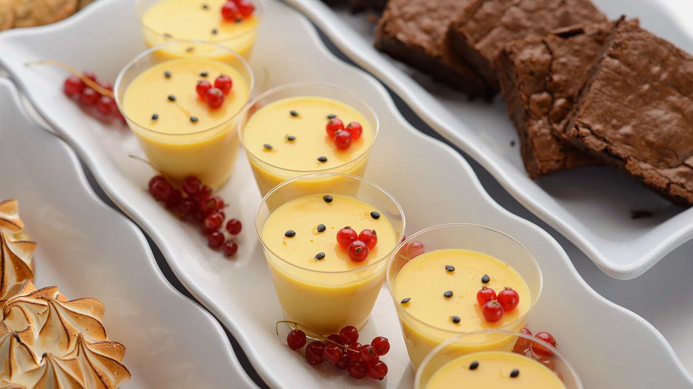 A bunch of deserts on display